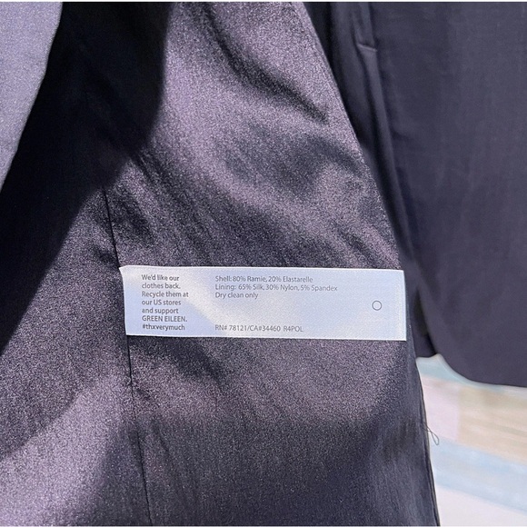 Eileen Fisher collarless open front blazer - Picture 6 of 6